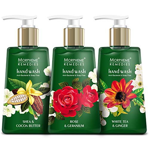 Image of Morpheme Remedies Hand Wash White Tea & Ginger + Shea & Cocoa Butter + Rose & Geranium (250ml Each)