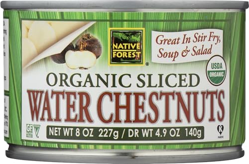 Native Forest Organic Sliced Water Chestnuts - Water Chestnuts Sliced Canned Organic, Water Chestnuts Canned, USDA Organic - 8 Ounce (Pack of 1)