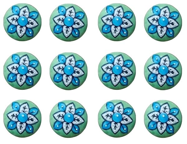 Pack of 12 Pieces Ceramic Handpainted Door Knob with Stainless Steel Fittings (B0CQP3FLGJ) Amazon Price History, Amazon Price Tracker