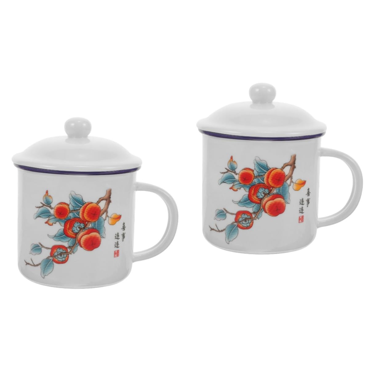 Yardwe 2stücke Retro Emaille Trinkbecher Mit Deckel Vielseitiger Vintage Kaffeebecher Für Outdoor-aktivitäten Für Tee Und Andere Getränke Tragbar Und Langlebig