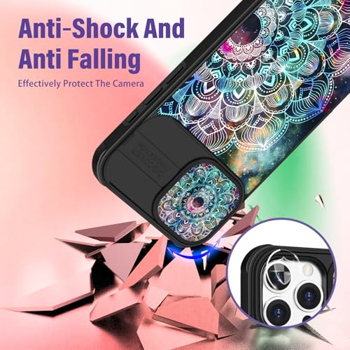 Image of Funermei for iPhone 16 Pro Max Case - Women Girls Cute Phone Cover Girly Pretty Aesthetic Flower Blue Unique Design with Camera Cover Funda for Apple for iPhone 16 Pro Max