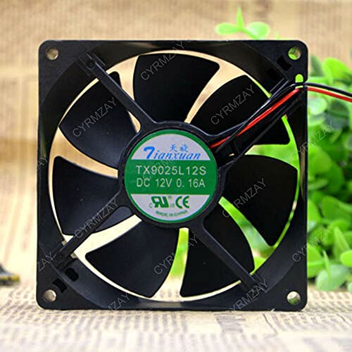 CYRMZAY kompatibel für Tianxuan TX9025L12S DC 12V 0.16A 90 * 90 * 25mm 2Pin Cooling Lüfter Cover
