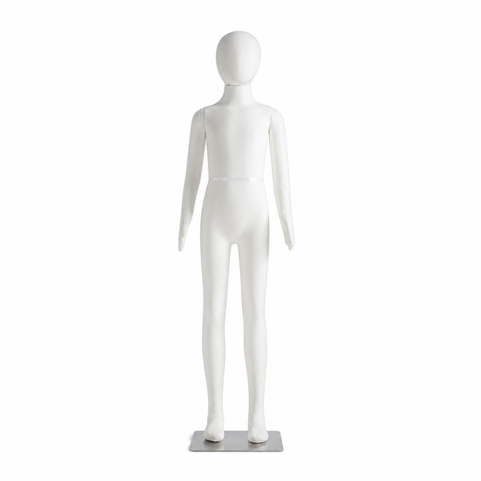 Kinder Schaufensterpuppe Kinderpuppe Schaukörper Dressform Torso mit Bezogenem Stoffkörper Weiche Polsterung Formstabil , 150cm , 15-Jähriges Stehendes Modell Mit Sockel