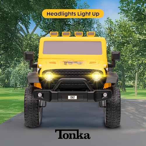 Image of Tonka - 12V Kids Ride-On Jeep with Rechargeable Battery and LED Headlights