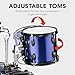 Best Choice Products 5-Piece Full Size Complete Adult Drum Set w/Cymbal Stands, Stool, Drum Pedal, Sticks, Floor Tom - Dark Blue Sparkle