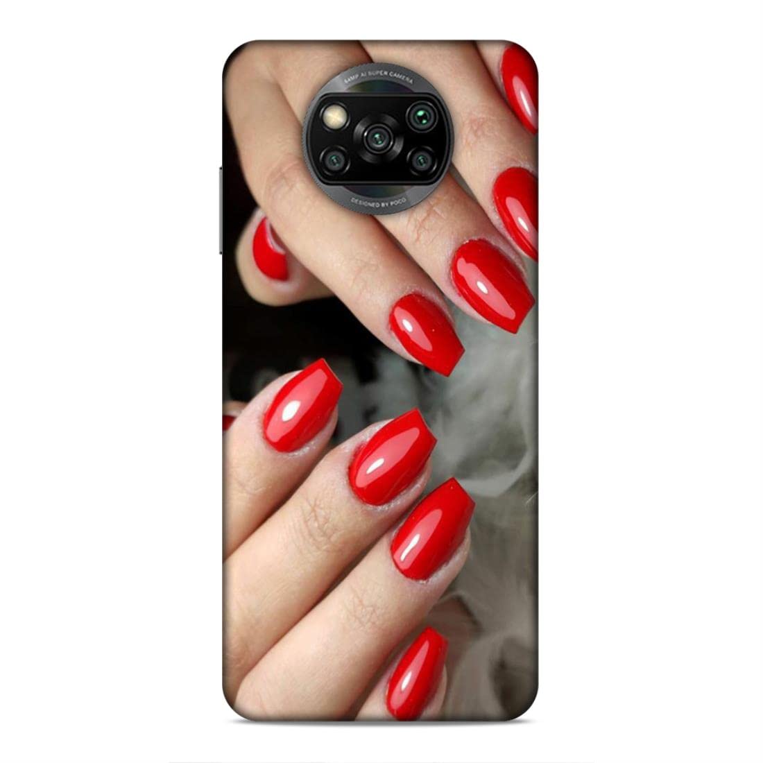Printed Mobile Back Hard Case Cover for Xiaomi Poco X3 | Red Nails, Nail Paint, Makeup, Girly -2314-image-45