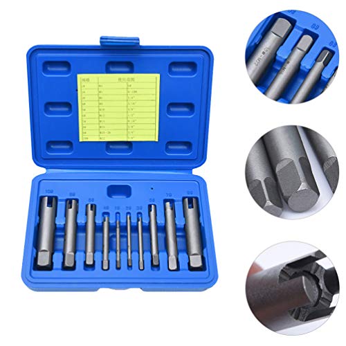 Conjunto de 10 peças de extrator de parafusos danificados Doitool para conjunto de remoção de parafu