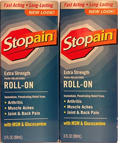 Stopain Cold Extra Strength - Pain Relieving Liquid Roll-On - Immediate, Penetrating Pain Relief From: Arthritis, Muscle Aches, & Back Pain - Net Wt. 3 FL OZ (88 mL) Each - Pack of 2 by Stopain