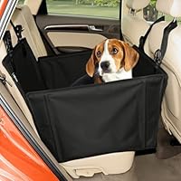 WUGLO Extra Stabiler Hunde Autositz mit Sicherheitsgurt – Wasserdichter und Robuster Autositz Hund für den Rücksitz mit 4 Befestigungsgurten, geeignet für mittelgroße Hunde bis 18 kg
