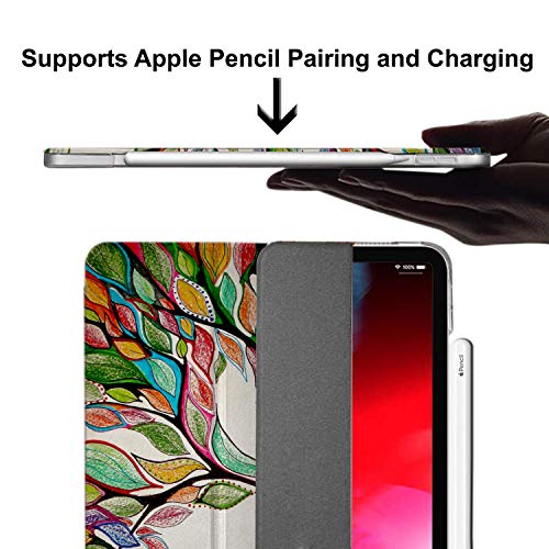Image of DuraSafe Cases iPad PRO 11 Inch 1st [ PRO 11 2018 1 Gen ] A1980 A1934 A2013 A1979 MTXN2HN /A MTXP2HN /A MTXR2HN /A Trifold Printed Hard Smart PC Transparent Back Cover - Olivia Tree