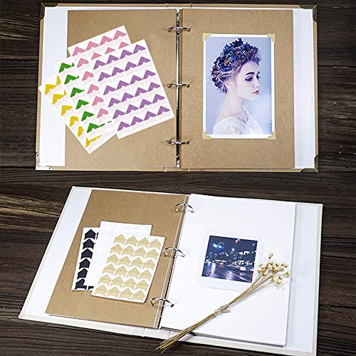 15 Sheets Photo Mounting Corners, Finegood Self Adhesive Paper Picture Sticker For Diy Scrapbook Album Diary Personal Organizer Notebook - 14 Colors #TOP6