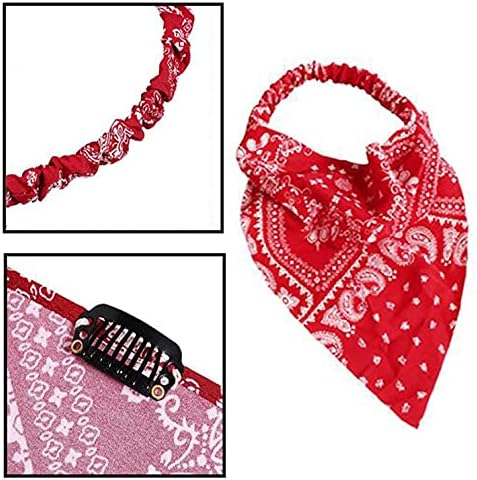 4 Pcs Elastic Hair Scarf Headband Adjustable Turban Headwrap Bandana Vintage Turban Hair Scarves Triangle Kerchief Bandanas for Women Girls Daily Wearing Dating Sports - Image 4
