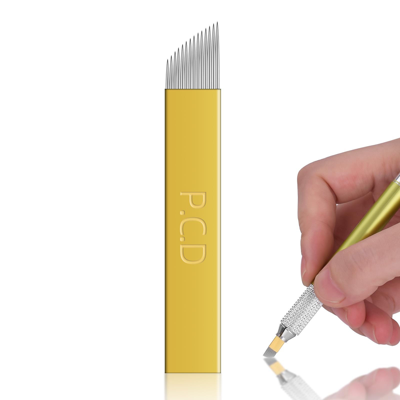 Microblading Needles 14 Pin 50pcs Permanent Makeup Tattoo microblading Blades 14 Needles for Microblading Supplies,Microblading Pen,microblading Kits (14pin)