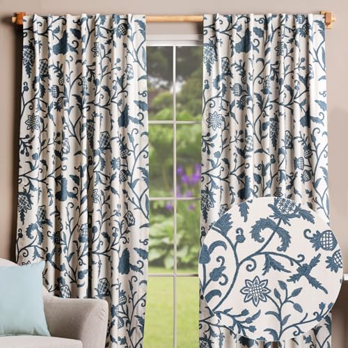 Maison d' Hermine Curtains for Living Room 100% Cotton 50"x108" (Pack of 2)
