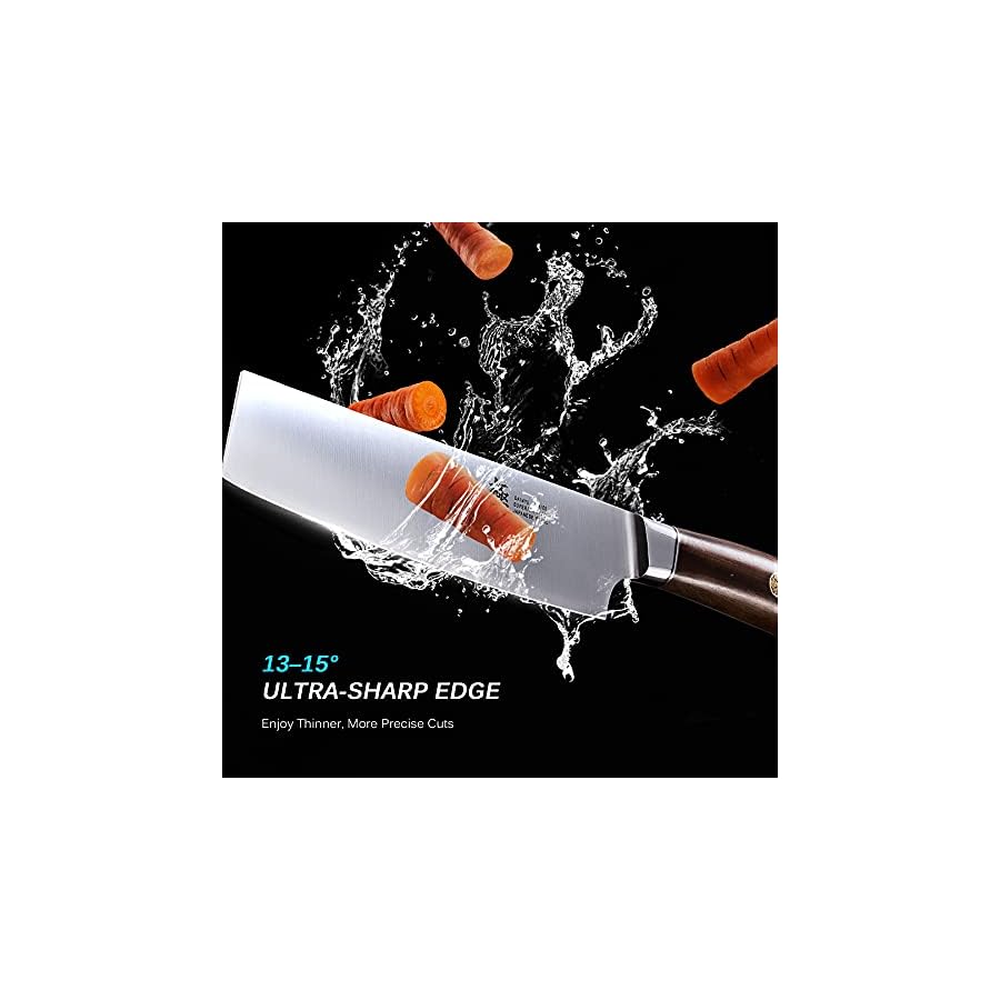 KYOKU-7-Inch-Nakiri-Knife-Daimyo-Series-Vegetable-Cleaver-with-Ergonomic-Rosewood-Handle-Mosaic-Pin-Japanese-440C-Stainless-Steel-Kitchen-Knife-with-Sheath-Case KYOKU 7 Inch Nakiri Knife - Daimyo Series - Vegetable Cleaver with Ergonomic Rosewood Handle, & Mosaic Pin - Japanese 440C Stainless Steel Kitchen Knife with Sheath & Case