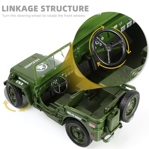 Modelo Willys MB Ejército de EE.UU. 1:18 Metal Fundido miniatura 3