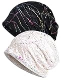 ELLEWIN Womens Baggy Slouchy Beanie Soft Lightweight Head Coverring Fashion Lace Hats Skull Cap for Women Hair Loss