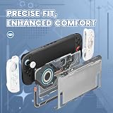 PlayVital Etui Ochronne do Switch 2 Akcesoria,Twarda Obudowa kompatybilna z Switch 2 Dokiem z Silikonowymi Uchwytami do Joycon,Nakładki na Joystick i Naklejki–Biały, Stellar Mecha