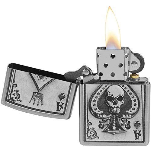 Encendedor Zippo Ace of Spade Skull Chrome miniatura 3