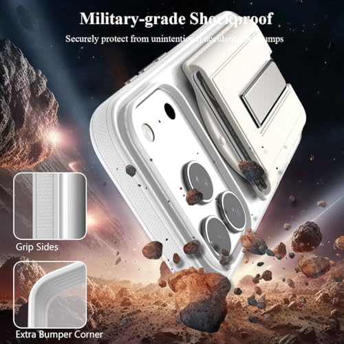 Image of Nvollnoe for iPhone 17 Pro Case with Card Holder & Screen Protector, Compatible with Magsafe, Built-in Kickstand, Detachable Magnetic Wallet Case for iPhone 17 Pro(Clear)