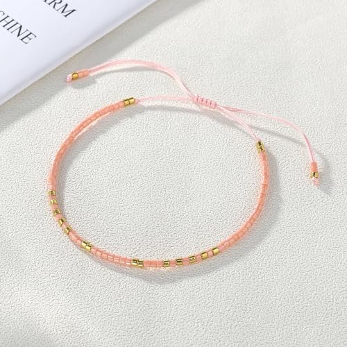 Image of C.QUAN CHI Handmade Friendship Beaded Bracelet Adjustable Colorful Miyuki Beads Bracelet