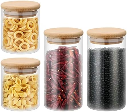 Set 4 Barattoli Vetro Con Coperchio Bambù - Ermetici Per Pasta, Farina E Caffè - Foto 5