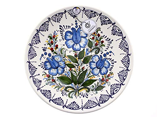 CERÁMICA RAMBLEÑA | Plato decorativo para colgar en pared | Plato de cerámica | Plato de pared | Plato pared Modelo D32 | 100% Decorado a mano | 35x35x5 cm