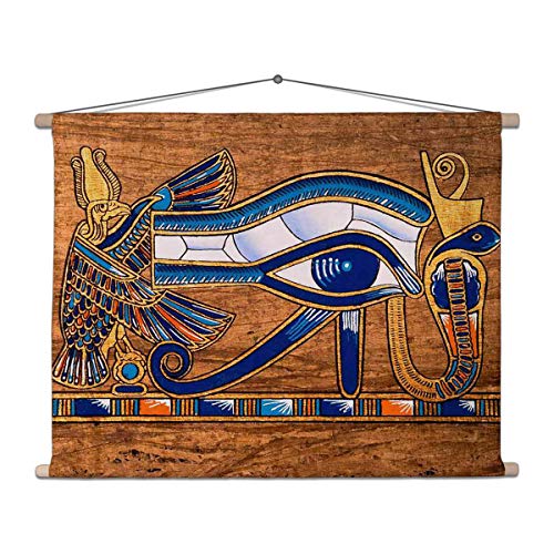 Image of ArtzFolio Egyptian Papyrus Depicting The Horus Eye Velvet Fabric Painting Tapestry Scroll Art Hanging 24inch x 18inch (60.9cms x 45.7cms)