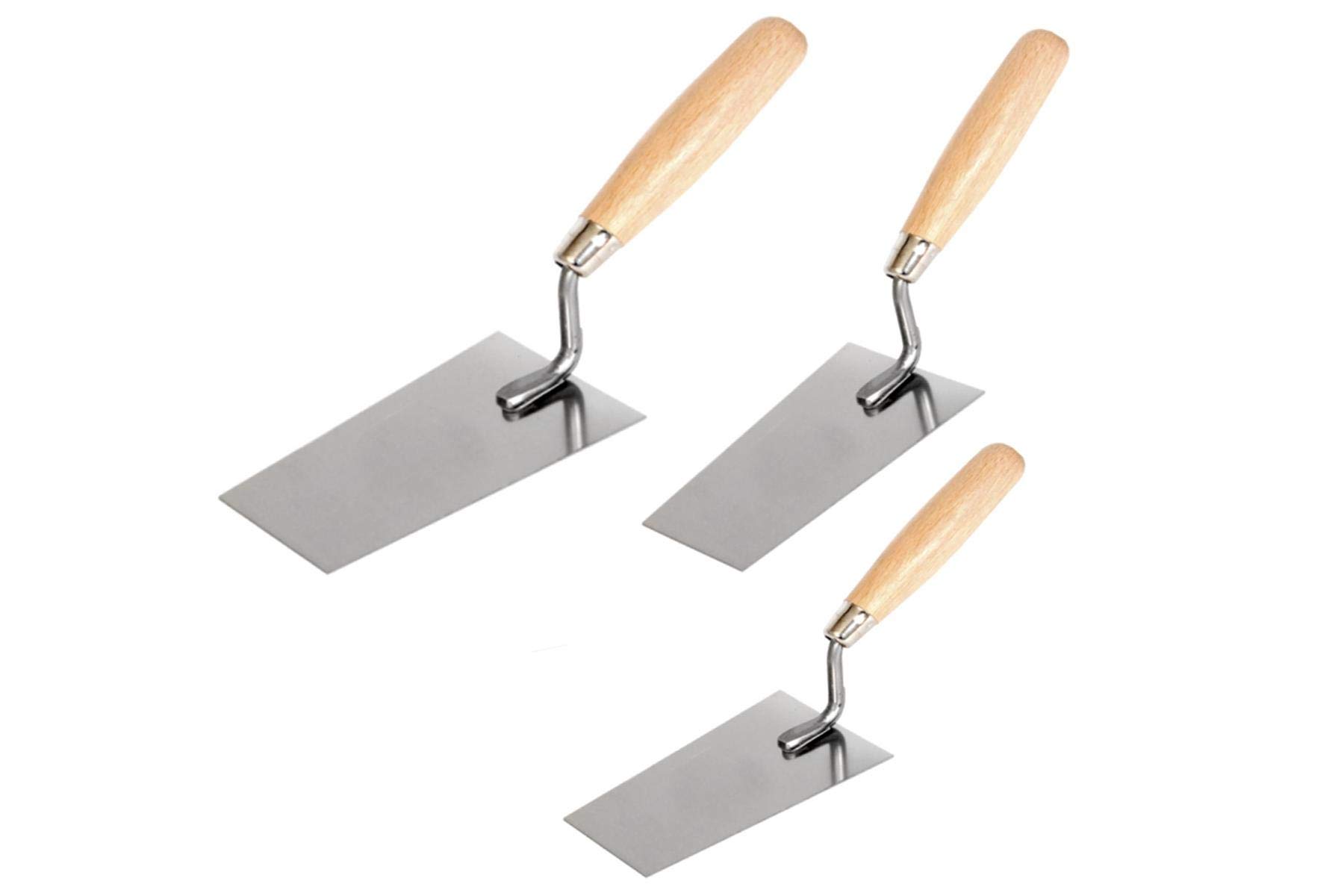 Ianpav Stainless Bucket Trowel, 160Mm, Wooden Handle, Masonry, Bricklaying, Diy