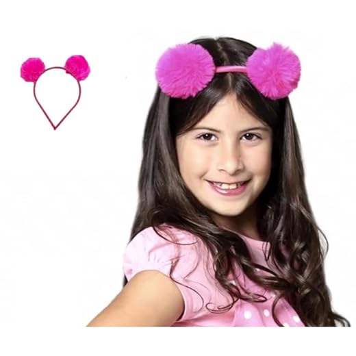 Tiara Infantil Maria Clara e JP Pompom Rosa e Diversas Cores