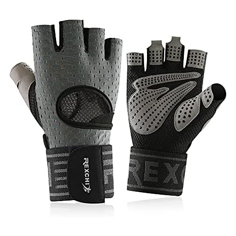 VERTAST Training Gloves With Wrist Support Fitness Gloves For Women Men Strength Training Gym Exercise, Gray, M Cover