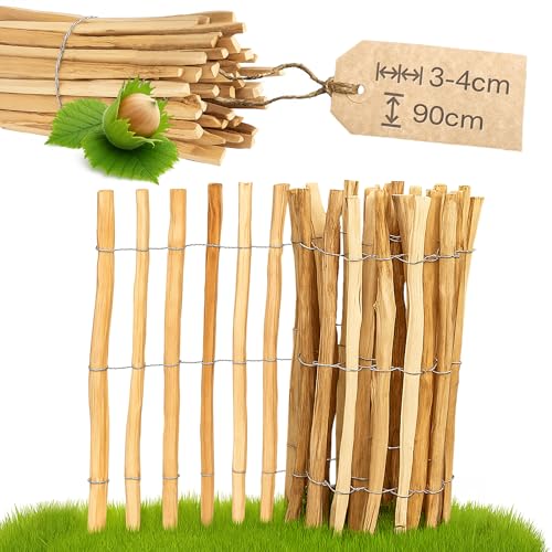 Clôture à ganivelle- Longueur 5 m - Espace 4-5 cm - Clôture à lattes en bois - Décoration pour jardin