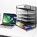 VEESUN Desktop File Organizer, Desk Letter Paper Tray Holder,6-Tier Document Letter Tray Office Paper Organizer