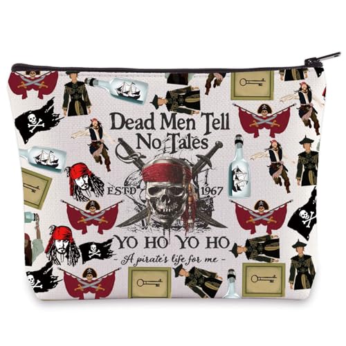 LEVLO Jack Sparrow Cosmetic Makeup Bag Angelica & Jack Fans Gift Dead Men Tell No Tales Toiletry Bag Pirate Lover Merchandise