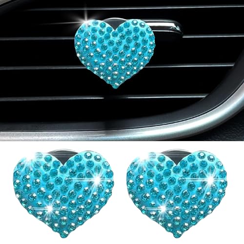 Image of 2 Pack Heart Car Air Vent Clips, Blue