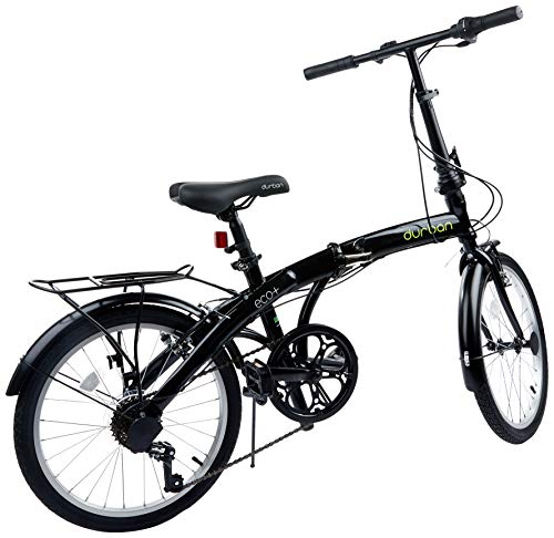 Bicicleta Eco+ Dobravel, Aro 20, 6 velocidades, Durban, Preta