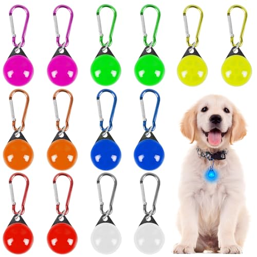 GOEDCH Pendentif lumineux pour chien : Lot de 14 lumières LED de sécurité clignotantes, 3 modes de clignotement, 7 couleurs de lumière de sécurité pour...