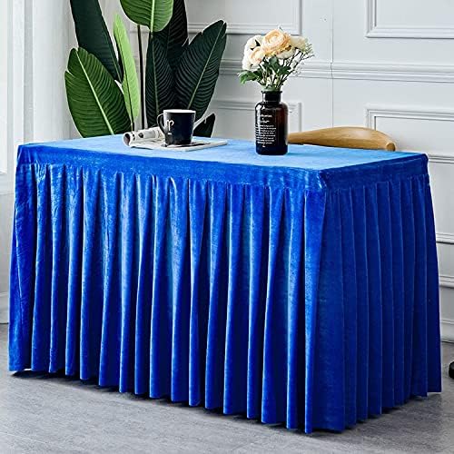 1Pc Solid Color Conference Table-Cloth Exhibition Celebration Table Cover Gold Velvet Tablecloth Table Skirt Plush Table Decorate (Color : Pink, Size : 120x40x75cm)