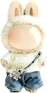 Clothes for LABUBU 17cm Doll (NO Doll) – 3-Piece Set, White Kawaii | for LABUBU Clothes, Outfit for LABUBU, Premium Dolls Accessories for LABUBU