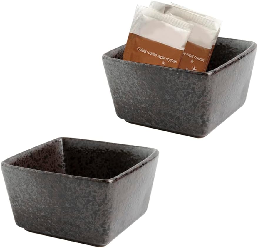 Mozacona Ceramic Sugar Packet Holders Retro Tea Bag Bowls