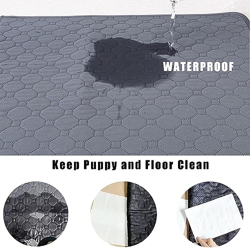 Image of Washable Puppy Dog Pee Pad, 2PCS Waterproof Reusable Mats with Super Absorbent, and Non-Slip, Pet Whelping Pads Training Pad for Crate, Kennel, Playpen (Grey, 24x18inch(2 Pack))
