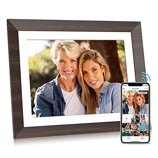 ZTSWKJ 2K Digital Picture Frame,11 Inch WiFi Smart Electronic Photo Frame with Touch Screen,Box Speaker,Motion Sensor,One Minute Setup Share Video Clip & Photo Instantly by App,Email&USB (Wood Effect)