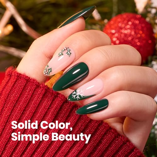 Image of Beetles Green Gel Nail Polish 0.51OZ Dark Forest Green Gel Polish Color HEMA-Free Soak Off UV Nail Lamp Manicure Salon DIY Art Design Decoration at Home Urban Ivy Fall Nails Art