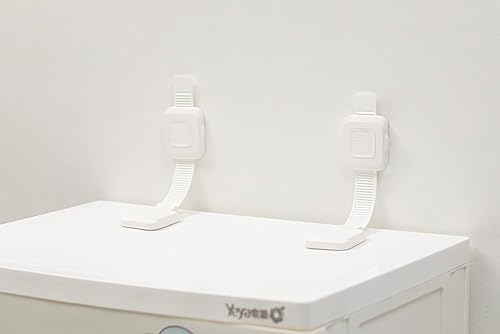 Miniatura 7 de YEYA Anclajes de muebles mejorados sin taladrar para prueba de bebés, correas ajustables antipunta, paquete de 4
