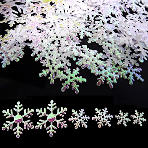 Honbay 800Pcs Christmas Snowflakes Confetti Decorations For Christmas Wedding Birthday Holiday Party (3 Size) #TOP6