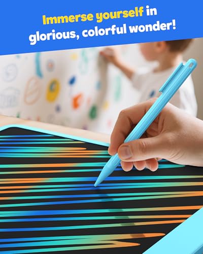 Image of TEKFUN LCD Writing Tablet for Adults, Large Doodle Board, 16 Inch Colorful Drawing Tablet Writing Pad, Toddler Toys for 3 4 5 6 7 8 9 Year Old Girls Boys Teen, Birthday Gifts for Kids (Blue)