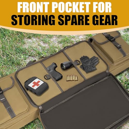 Image of 28 /32 /36 /42 /46 /48 /51 /55 inch Double Rifle Case Soft Gun Bag Tactical Backpack | Portable Long Rifle Bag for Outdoor Hunting Shooting, Gun Case Firearm Storage & Transportation, Hunting Shooting Range