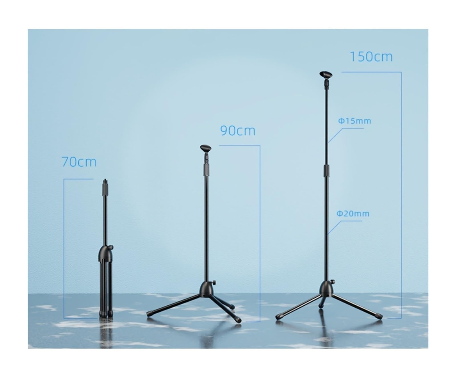 Soporte De Escenario, Soporte De Micrófono For Cantar Y Tocar Guitarra, Adecuado | Base del trípode: estable y que no se tambalea, más segura for actuaciones, material metálico duradero