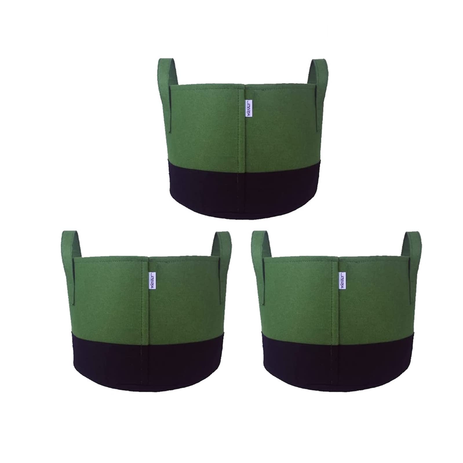 Bolsas de Cultivo de Patatas, Paquete de 3 Bolsas de macetas de Cultivo de Plantas de jardín Reutilizables y Resistentes for Tomate, Flores y Verduras ( Color : Green-Black , Tamaño : 15 Gallon )