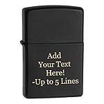 Zippo Lighter - Personalized Custom Message Engraved Windproof Classic Pocket Lighter Black Matte